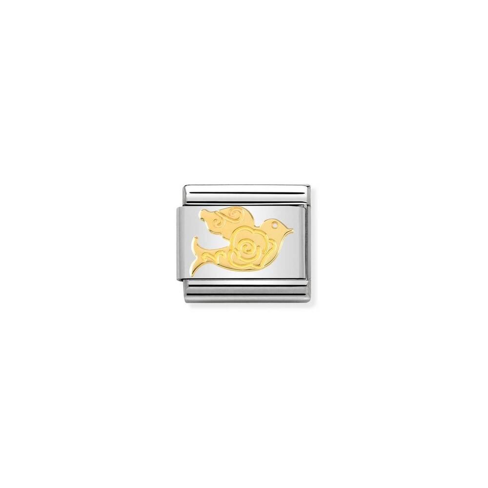 NEW NOMINATION unisex holiday links bracelet in gold dove